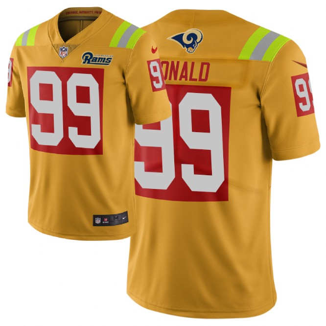 Men Nike NFL Los Angeles Rams #99 aaron donald Limited city edition gold jersey->buffalo bills->NFL Jersey